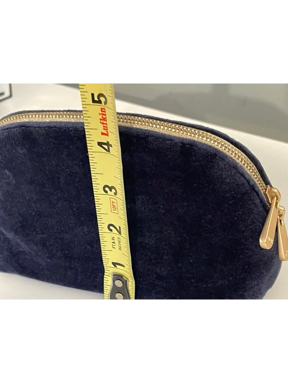 Christian Dior Beauty Navy Blue Cosmetic Bag Makeup Pouch CD Logo Zip Case